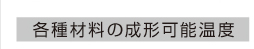 各種材料の成形可能溫度